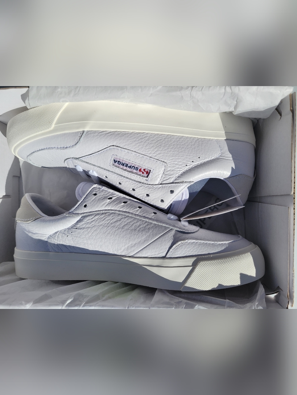 Superga White Leather Low-Top Sneakers - Picture 4 of 7